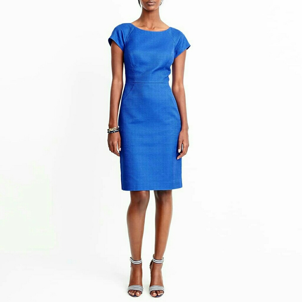 J Crew Factory Basketweave Dress - Blue / 12